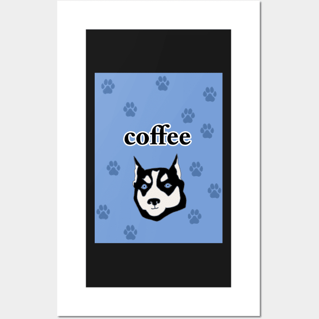 Funny Husky on Coffee Mug Wall Art by tandre